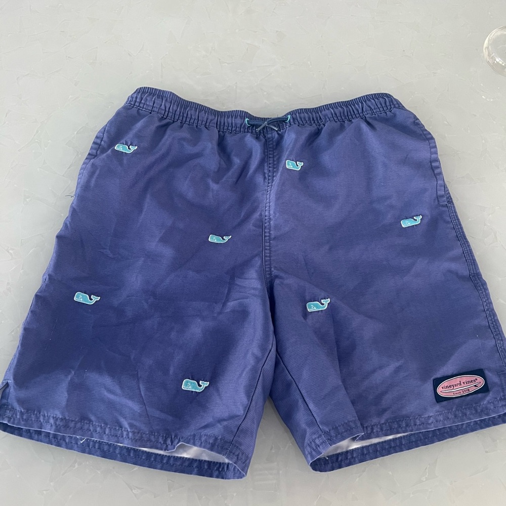 Vineyard Vines Purple Shorts with Logo Patch